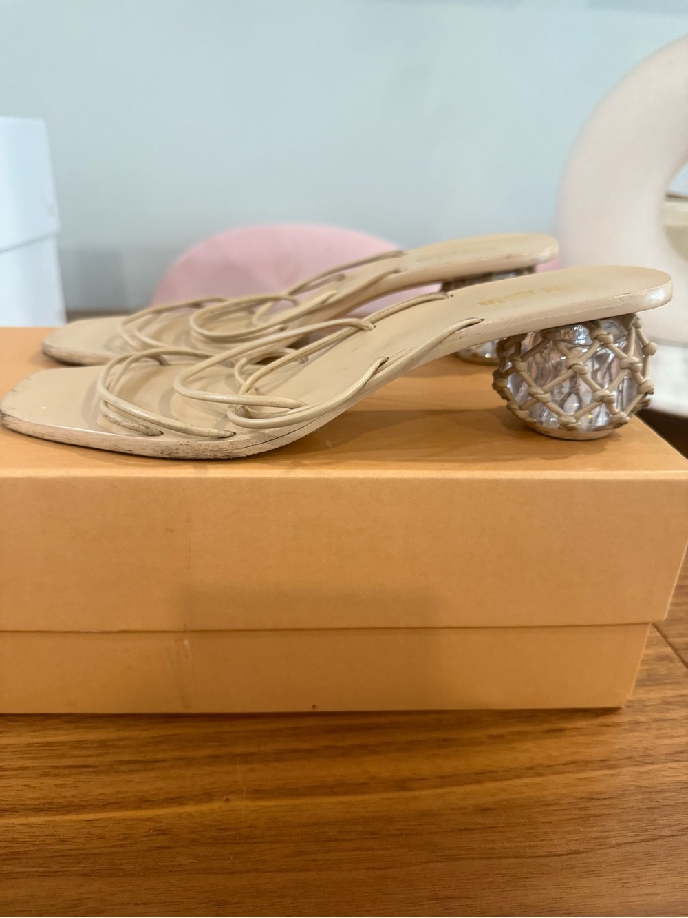 Cult Gaia Nude Strappy Sandals | kitten heel | size 8| box included